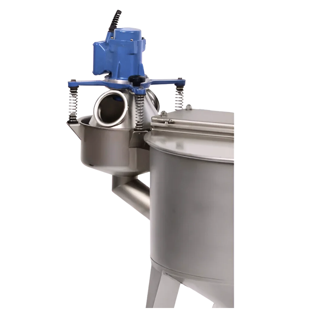 mounted vibrating sieve for glaze preparation in the ceramic industry