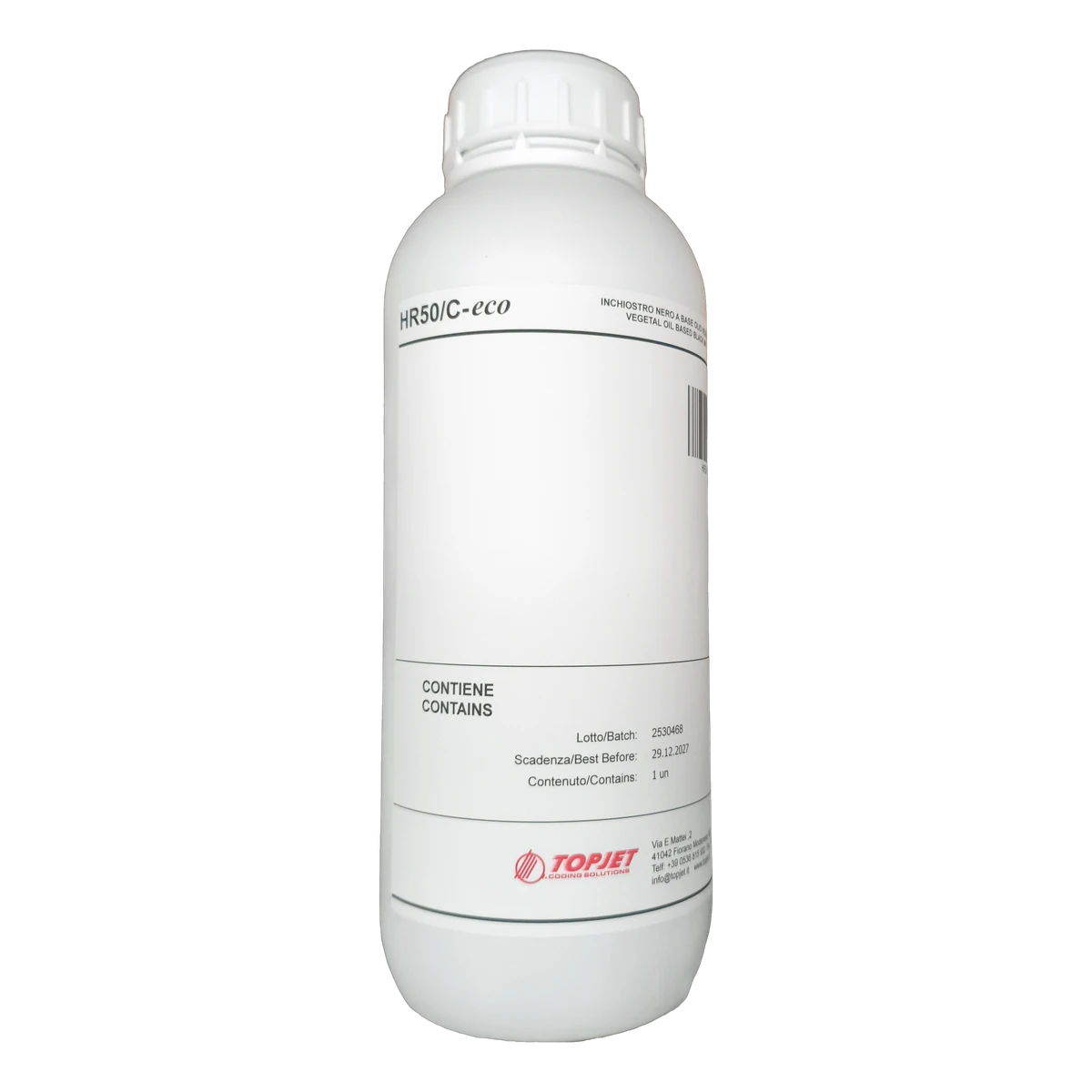 Topjet HR50/C-eco vegetable oil-based black ink, 1 litre bottle